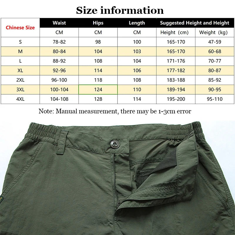 2023 Outdoor Waterproof Tactical Cargo Pants Men Breathable Summer Casual Army Military Long Trousers Male Quick Dry Cargo Pants